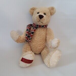 Dan Dee Collectors Choice Tan Patriotic Scarf 10" Teddy Bear 100th Anniversary